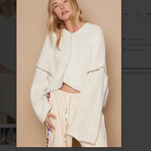 POL Cream V-Neck Sweater - Picture 4 of 10